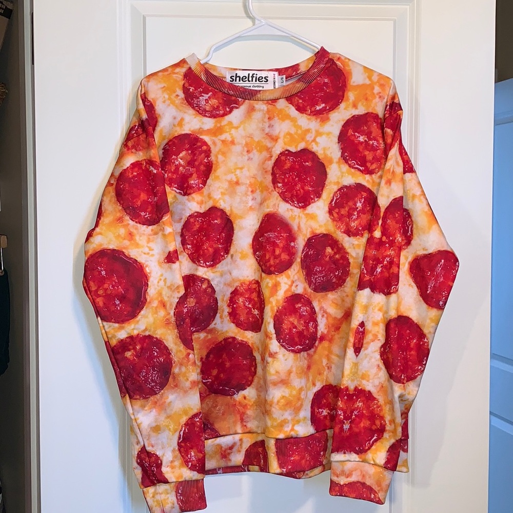 All over Graphic Pizza Crewneck